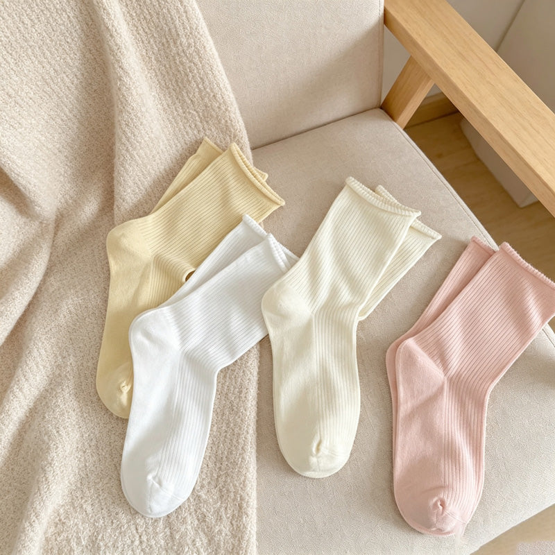 CouldNook Ribbed Crew Socks-Classic Crew Height