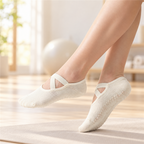 Grip Yoga Socks with Crossed Instep Straps