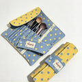 CouldNook Polka Dot Brush Roll - Individual Slots And Zippered Pocket