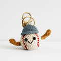 CouldNook Yarn Baseball Doll Keychain - Smiling Face and Cap