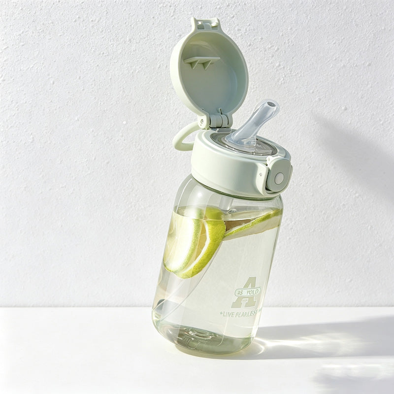 CouldNook Straw Water Bottle - Flip Lid and Folding Carry Ring