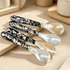 CouldNook Decorative Handle Shell Spoon - Floral Inlay Handle