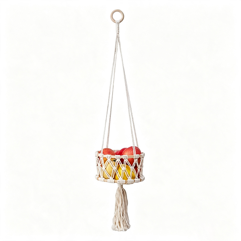 CouldNook Tiered Macrame Fruit Organizer Basket - Organized Living Detail