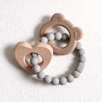 CouldNook Animal Teether - Beaded Loop and Shaped Wooden Pieces