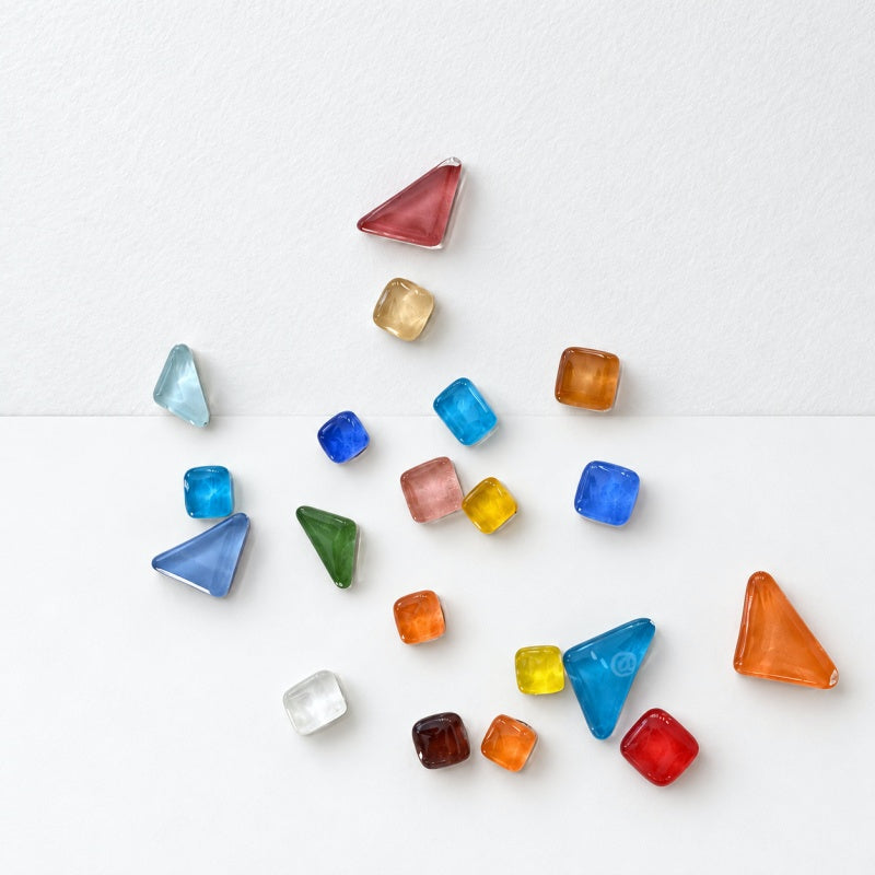 CouldNook Irregular Glass Refrigerator Magnet - Multicolor Stone Shapes