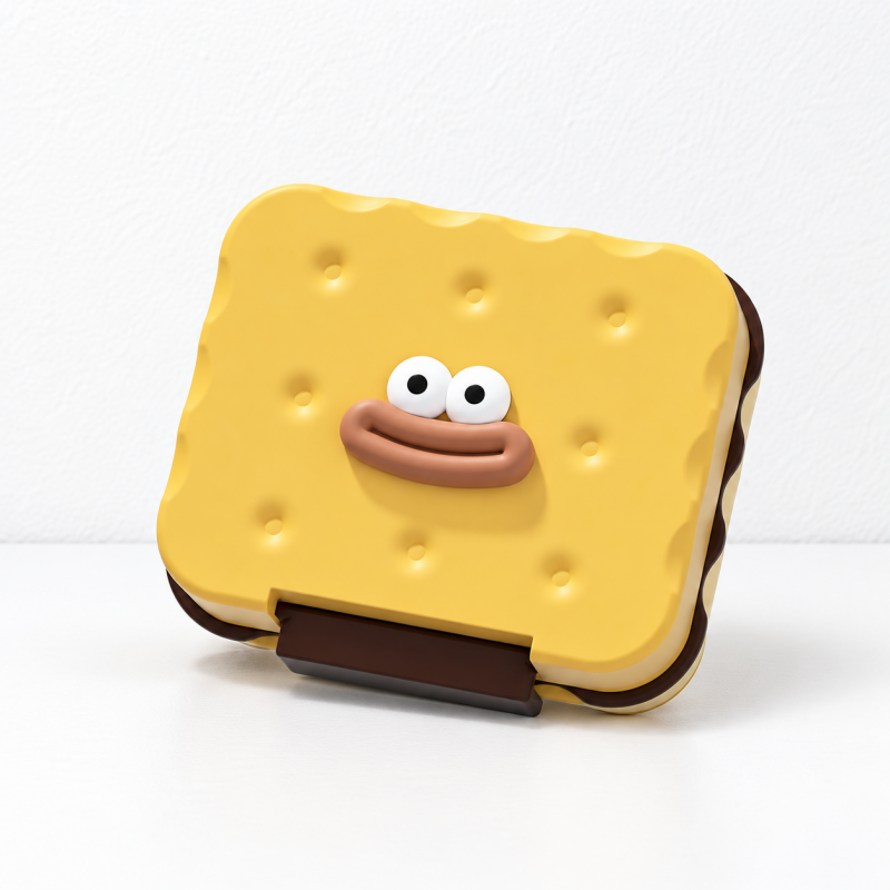 CouldNook Biscuit Pill Box - Seven Compartments and Raised Character Face