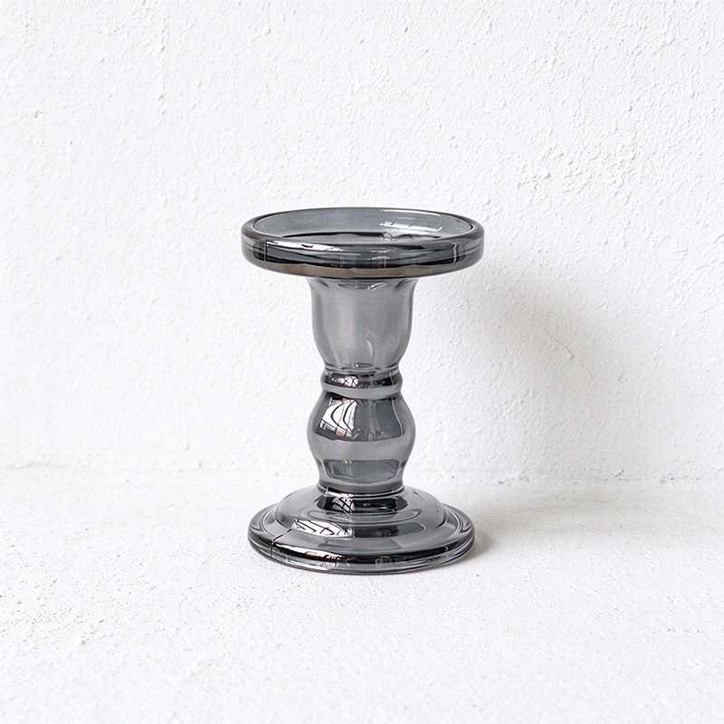 CouldNook Glass Pedestal Candle Holder - Tiered Stem And Separate Candle Options