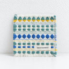 CouldNook Woven Fabric Coaster - Geometric Bands and Fringed Edges