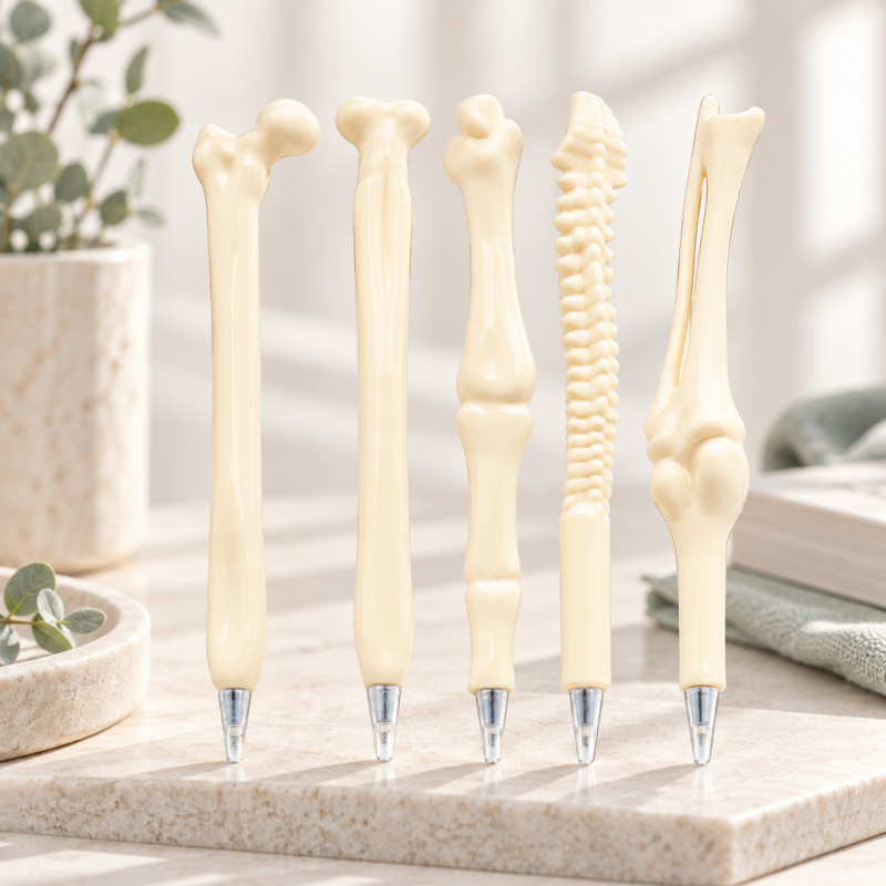 CouldNook Bone-Shaped Ballpoint Pen - Sculpted Joints and Pale Shell