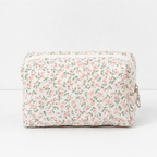 CouldNook Floral Quilted Makeup Bag‑Portable Travel Cosmetic Pouch
