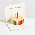 CouldNook Birthday Pop-Up Card - Colorful Round Centerpiece and Minimal White Pages