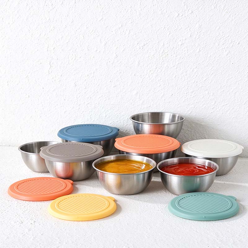 CouldNook Stainless Steel Sauce Cup - Rounded Bowl and Optional Colorful Lid
