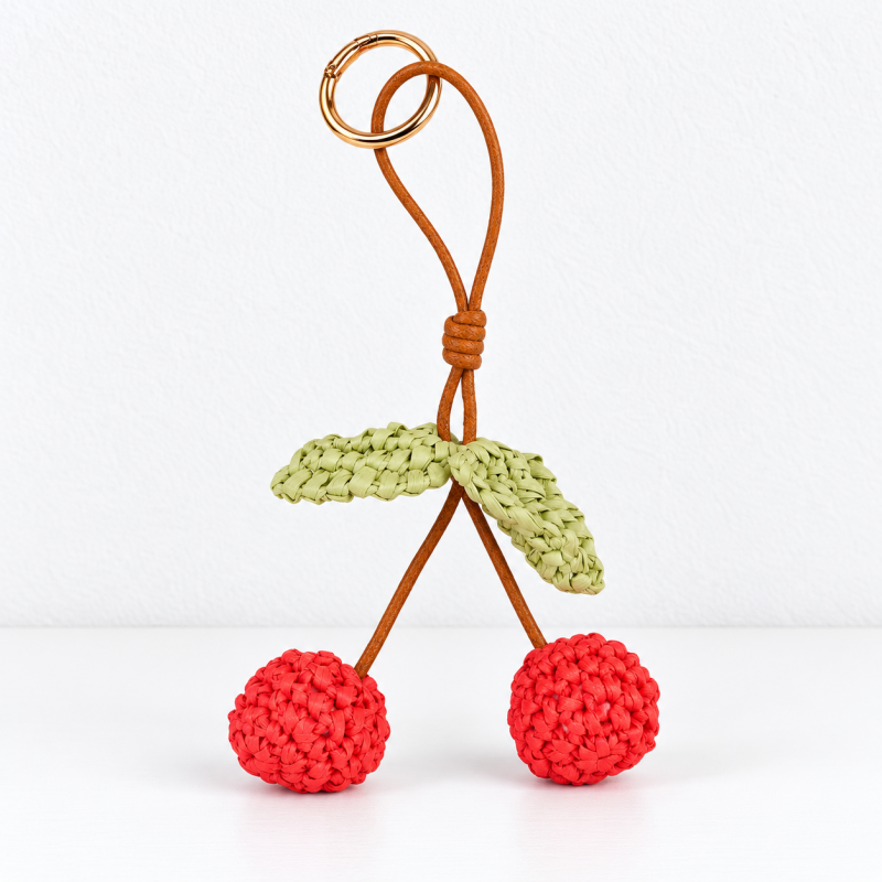 CouldNook Crochet Bag Charm - Cherry Pair or Miniature Bag Shape