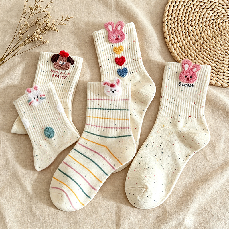 CouldNook Cozy Animal Motif Crew Socks - Everyday Footwear Accent
