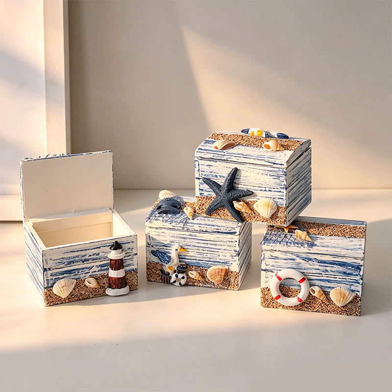 CouldNook Vintage Wooden Treasure Box - Rustic Miniature Keepsake Chest