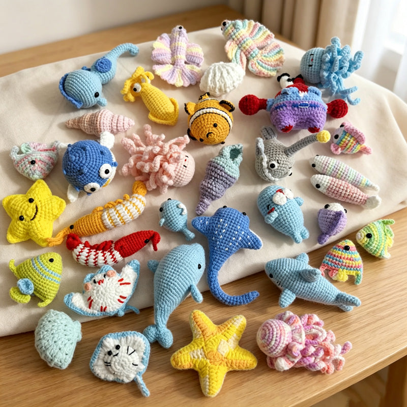 CouldNook Sea Creature Doll Keychain - Assorted Animal Shapes