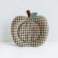 CouldNook Apple Fabric Coaster - Gingham Pattern and Leaf Detail