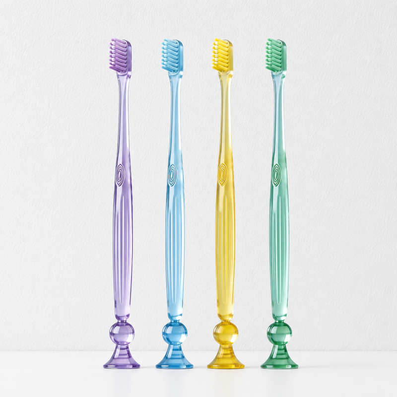 CouldNook Suction Cup Toothbrush - Small Head and Clear Handle