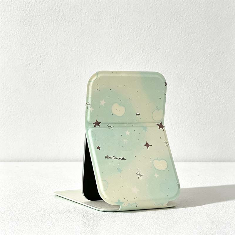 CouldNook Folding Compact Mirror - Printed Padded Stand Cover