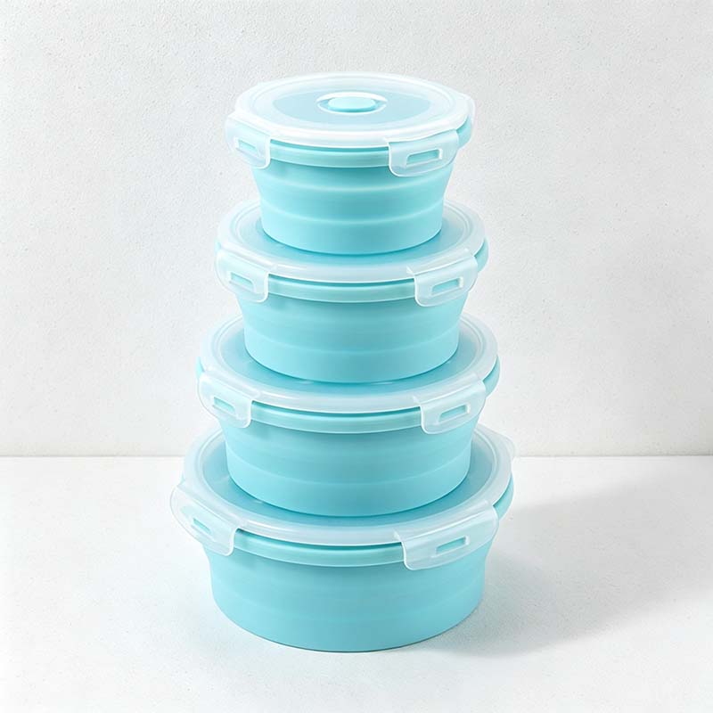CouldNook Collapsible Silicone Food Container - Stackable Round Design