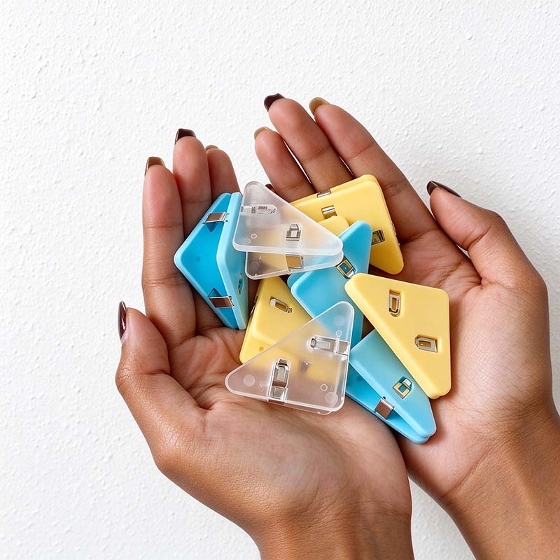 Triangular Paper Corner Clips in Assorted Colors