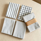 CouldNook Black White Tea Towel - Grid and Stripe Options