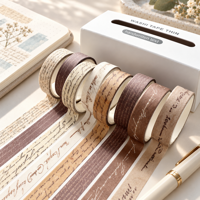Vintage-Inspired Washi Tape Set - Eight Coordinated Rolls