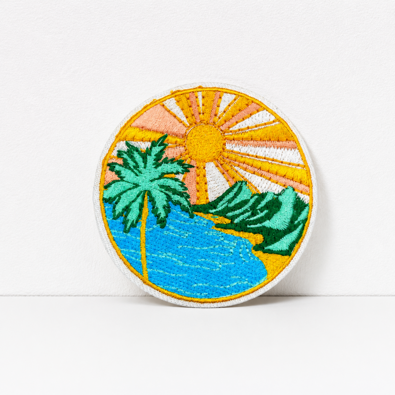 CouldNook Tropical Embroidered Patch - Flowers Drinks and Summer Motifs