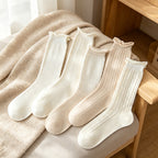 CouldNook Sheer Patterned Crew Socks-Light Sheer Finish