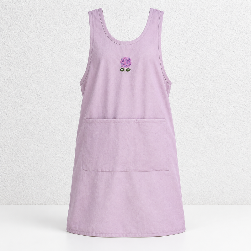 CouldNook Embroidered Cotton Apron - Three Soft Color Options