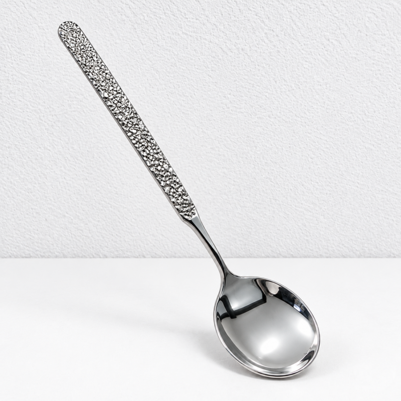 CouldNook Stainless Steel Serving Spoon - Crackle Texture Handle