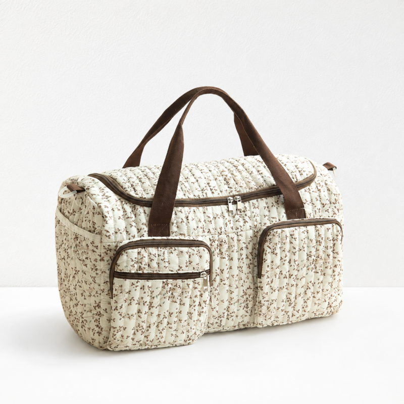 CouldNook Bear Diaper Bag - Quilted Body and Multiple Pockets