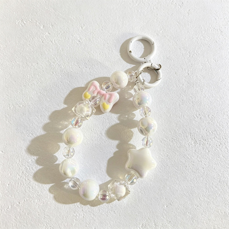 CloudNook Beaded Star Phone Charm‑Cute Handmade Wrist Strap
