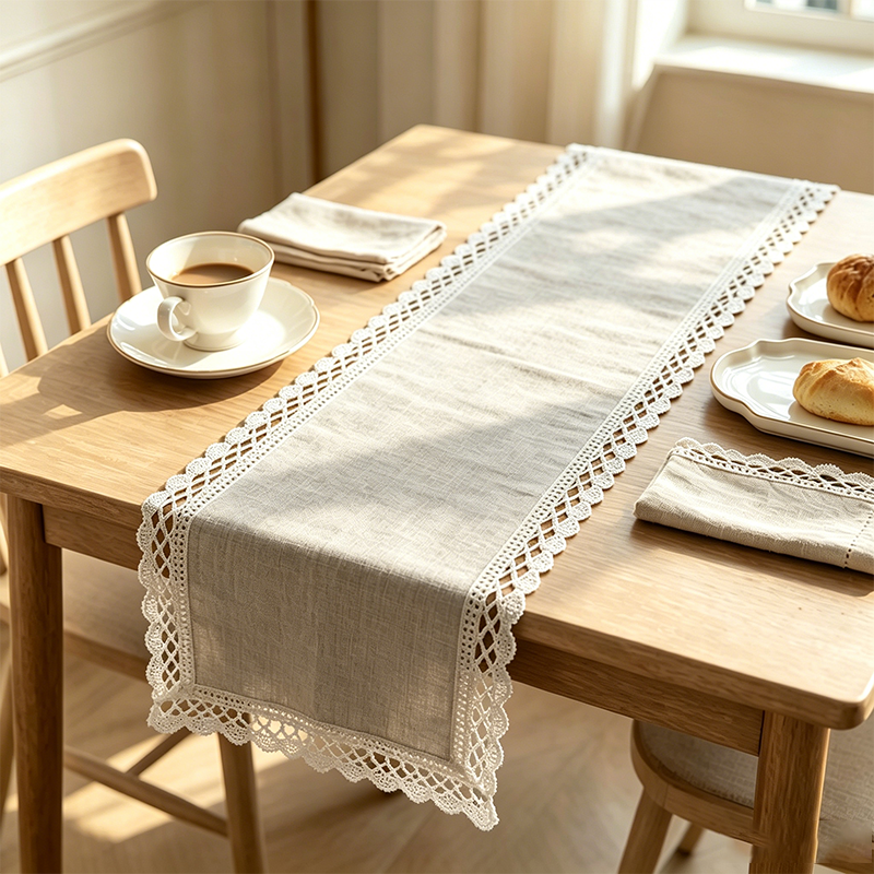 CouldNook Lace Edge Table Runner - Console Table Accent