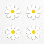 CouldNook Daisy Coaster Set - Four Wooden Flowers And Rounded Petals