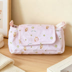 CouldNook Three Section Pencil Pouch - Snap Flap And Zippered Center