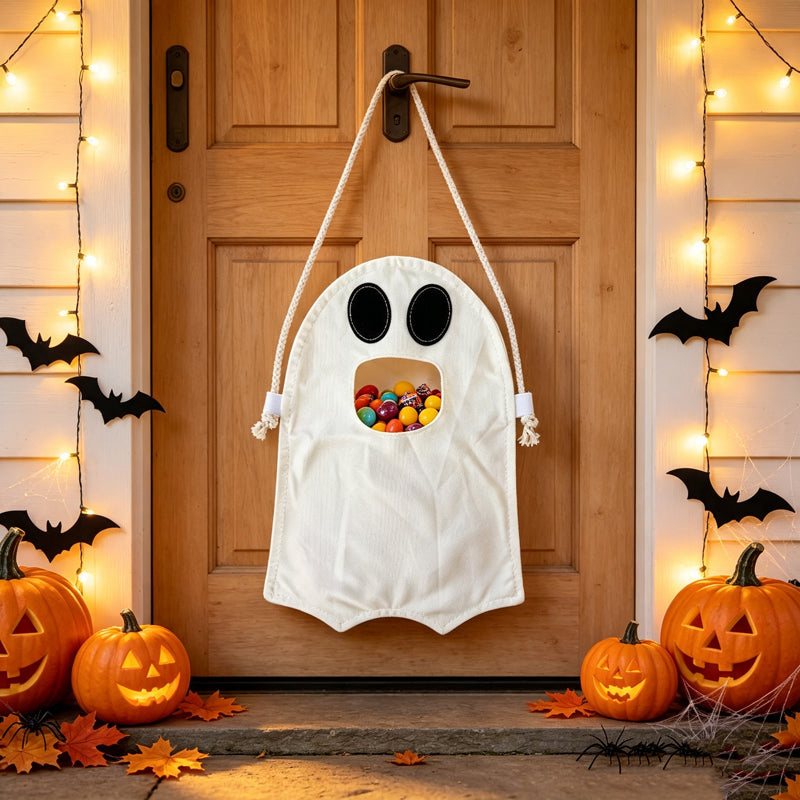 CloudNook Ghost Halloween Treat Bag‑Kids Candy Drawstring Pouch