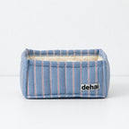 CouldNook Striped Quilted Fabric Storage Basket‑Home Organizer Bin for Tissue Books Toys Sundries
