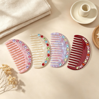 CouldNook Half Moon Stone Set Comb - Visible Tooth Profile