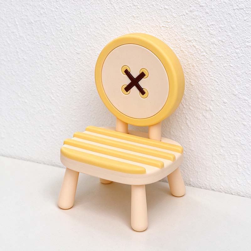 CouldNook Button Chair Phone Stand - Striped Seat