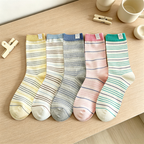 CouldNook Striped Rib Crew Socks - Everyday Shoe Accent