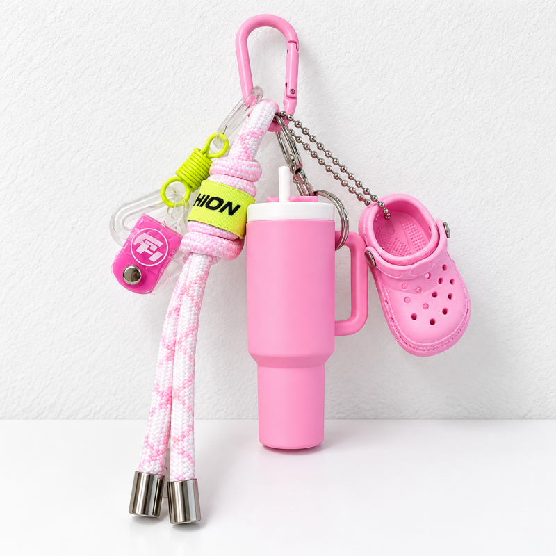 CouldNook Sports Keychain - Miniature Gym Motifs and Knotted Cord Details
