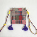 CouldNook Tassel Phone Crossbody Bag - Patterned Fabric And Colorful Cord