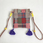 CouldNook Tassel Phone Crossbody Bag - Patterned Fabric And Colorful Cord