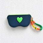 CouldNook Heart Glasses Case - Colorful Zip And Cord Wrist Loop
