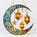 CouldNook Moon Hanging Ornament - Flat Acrylic And Lantern-Inspired Artwork