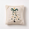 CouldNook Christmas Tree Pillow Cover - Raised Motif And Bow Detail