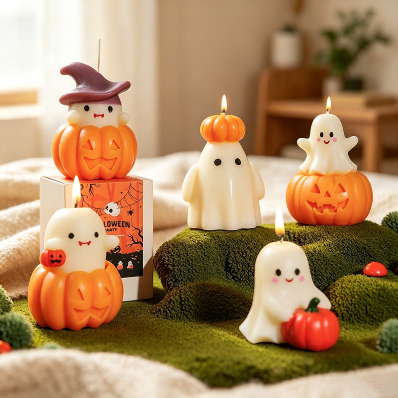 CouldNook Ghost Pumpkin Candle - Ghost Pumpkin Design