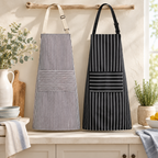 CouldNook Striped Cooking Apron - Adjustable Neck Strap