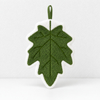 CouldNook Leaf Hand Towel - Coral Fleece and Stitched Veins